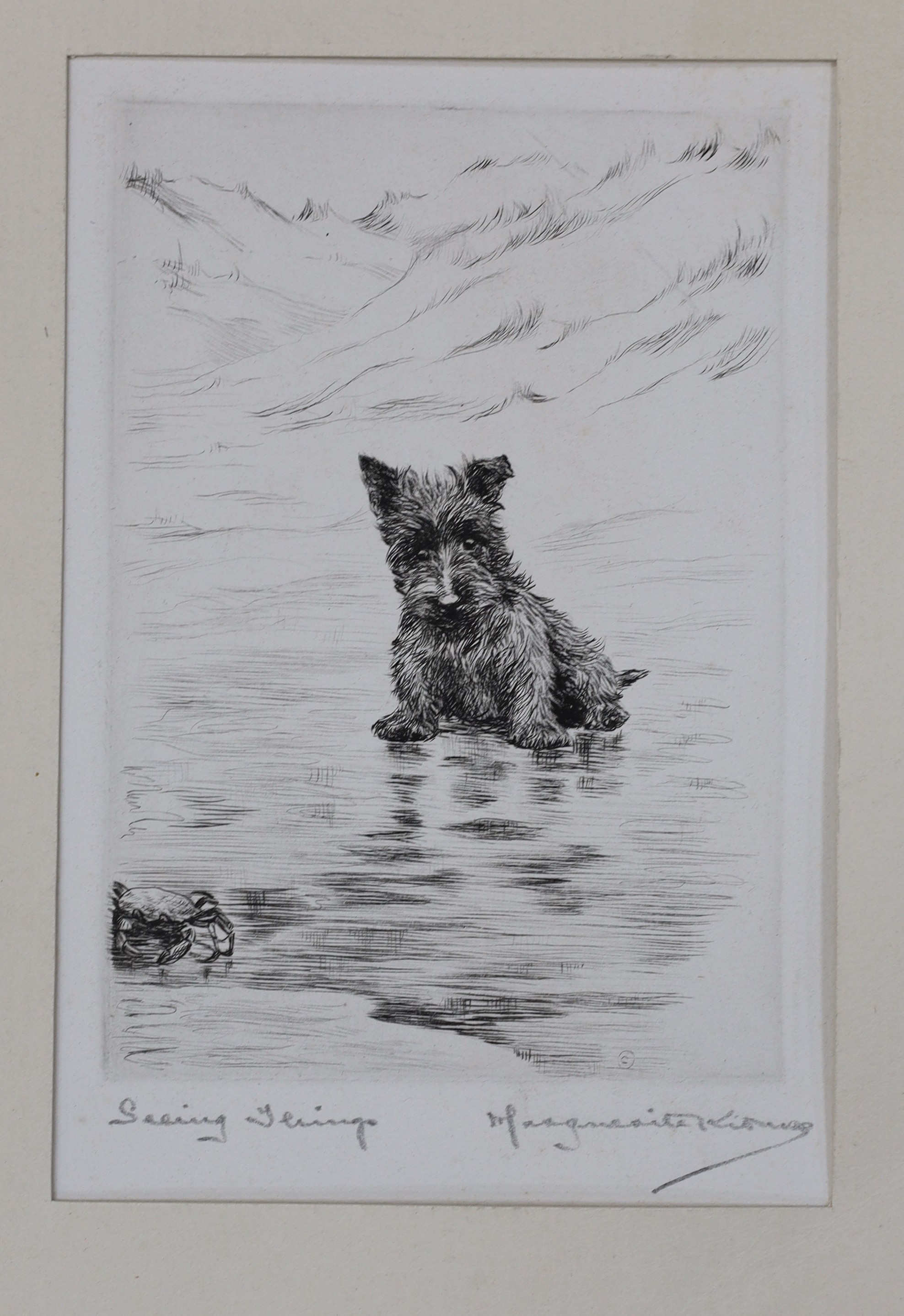 Marguerite Kirmse (1885-1954), three artist proof etchings, 'When we were very young', 'Seeing things' and 'We', signed in pencil, largest 17 x 22cm, unframed